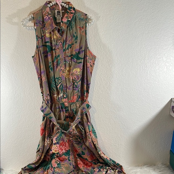 Together Dresses & Skirts - TOGETHER! Vintage Floral Button-Down Belted Maxi Dress with Pockets Size 12